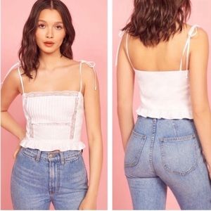 Reformation Mason Tie Strap Crop Tank Top